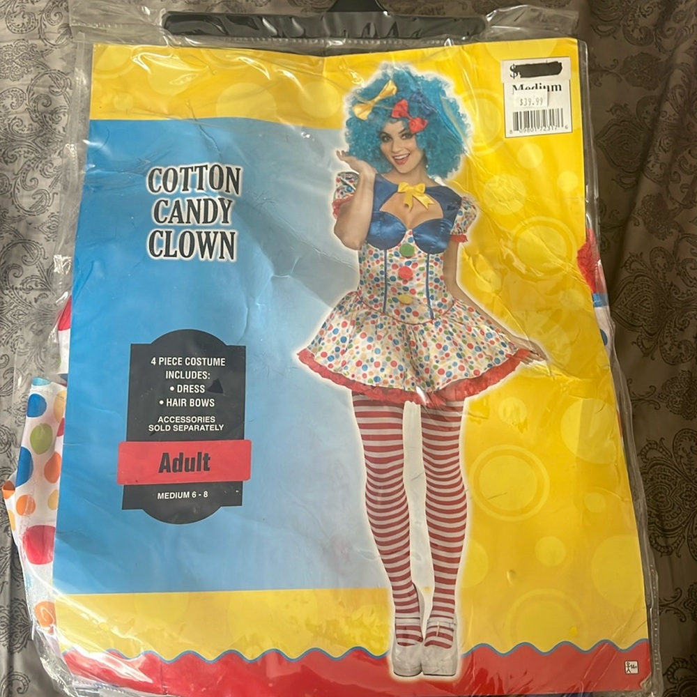 Brand new cotton candy clown size medium